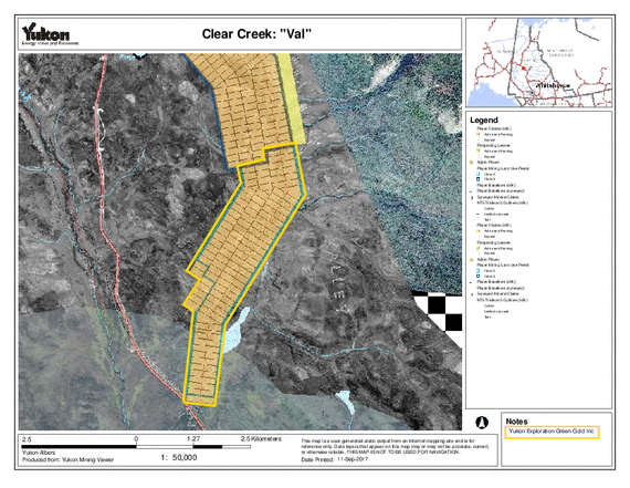 Karte Val-Mine am Clear Creek