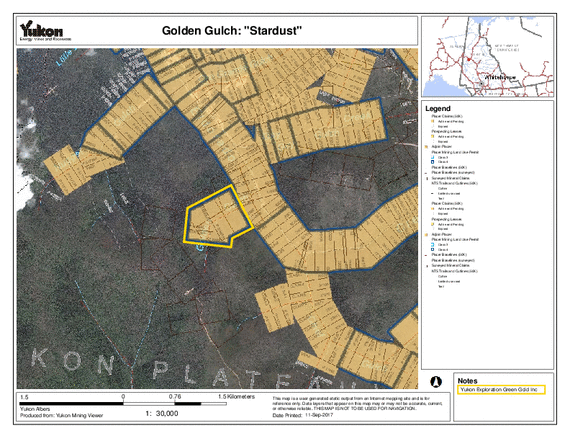 Map of Stardust property at Golden Gulch
