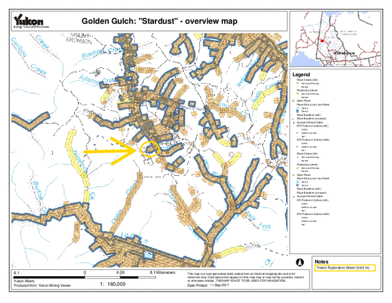 overview map Stardust property at Golden Gulch